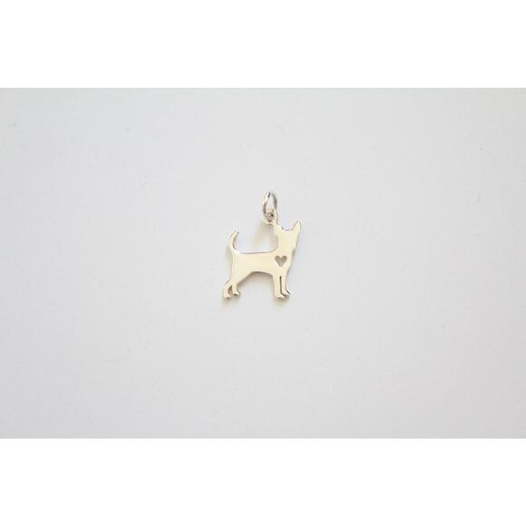 Sterling Silver Chihuahua Charm, Chihuahua Pendant - Picture 4 of 4